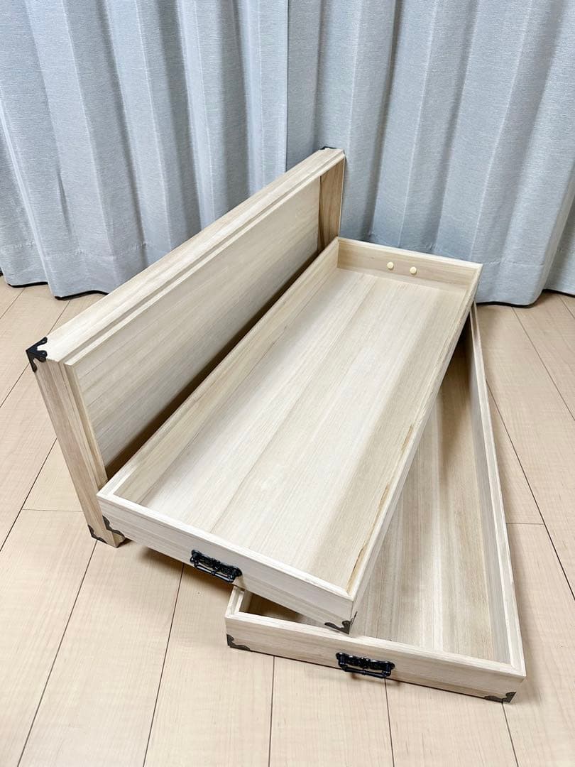 良品 特選京呉服 桐製 衣装ケース 2段 桐箱 桐ケース