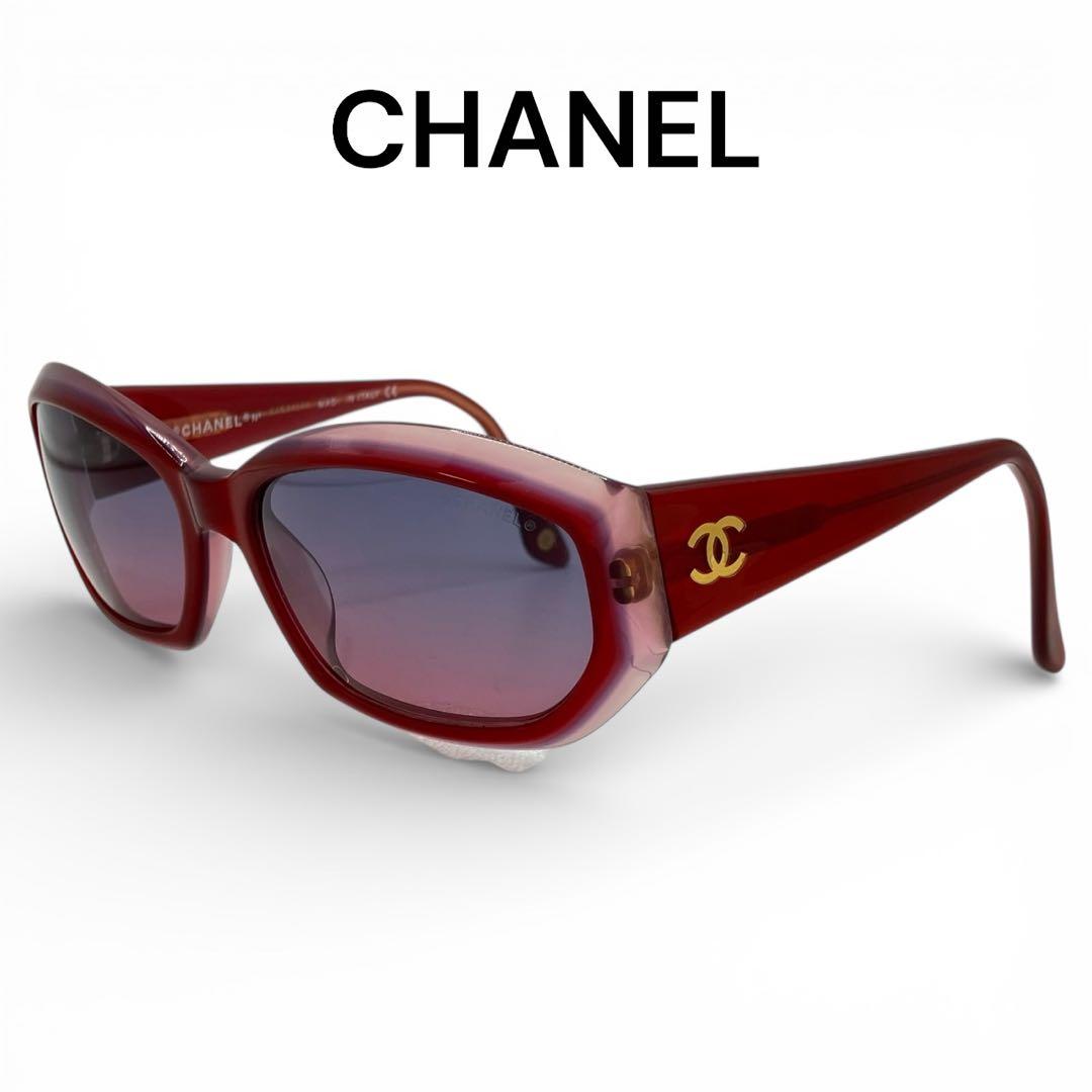 CHANEL シャネル サングラス アイウェア ココマーク　グラデーション　赤