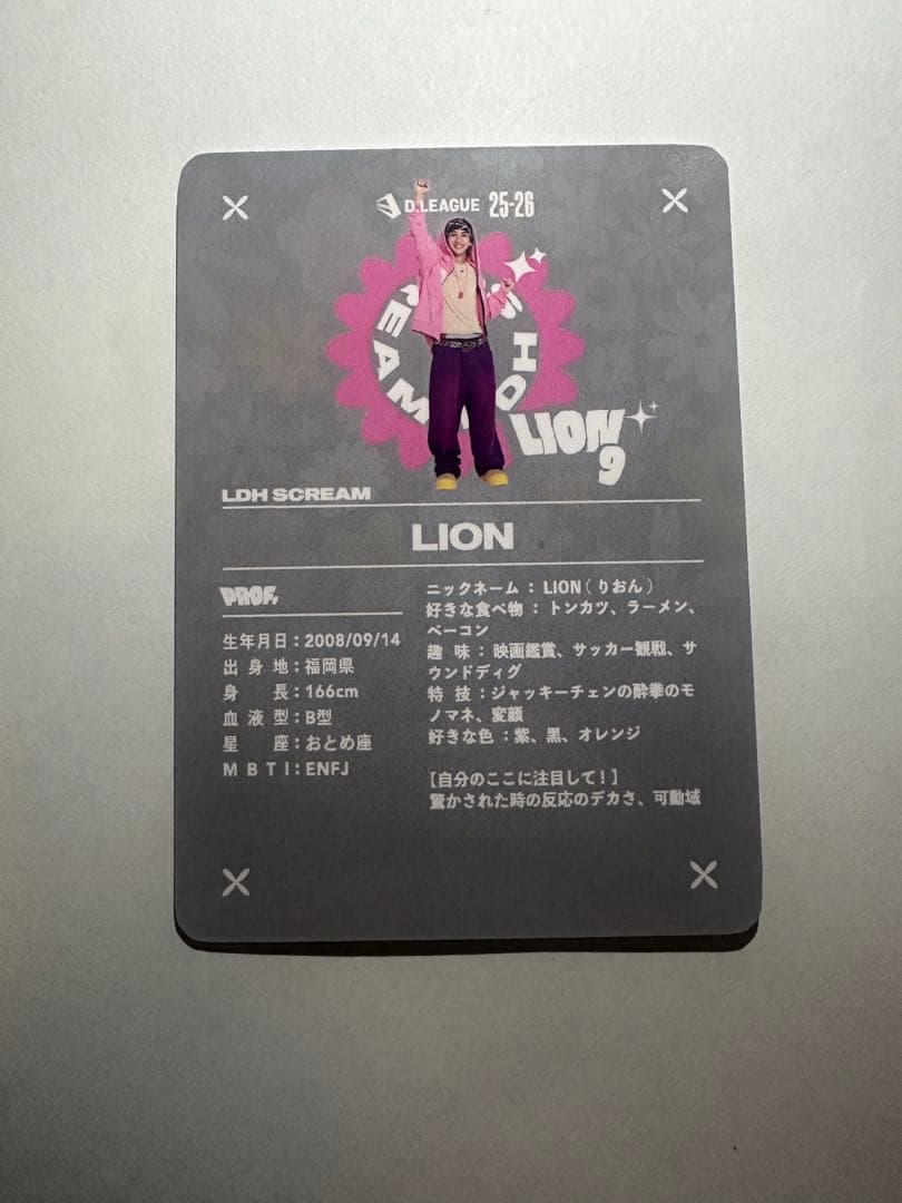 D.LEAGUE 25-26 トレカ LION キラ