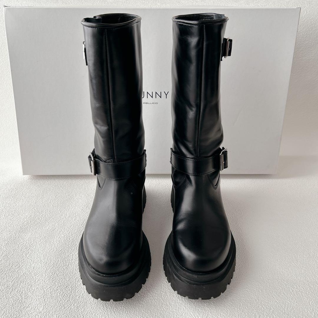 極美品✨ペリーコサニー GENOVA エンジニアブーツ　厚底　撥水　黒　23cm