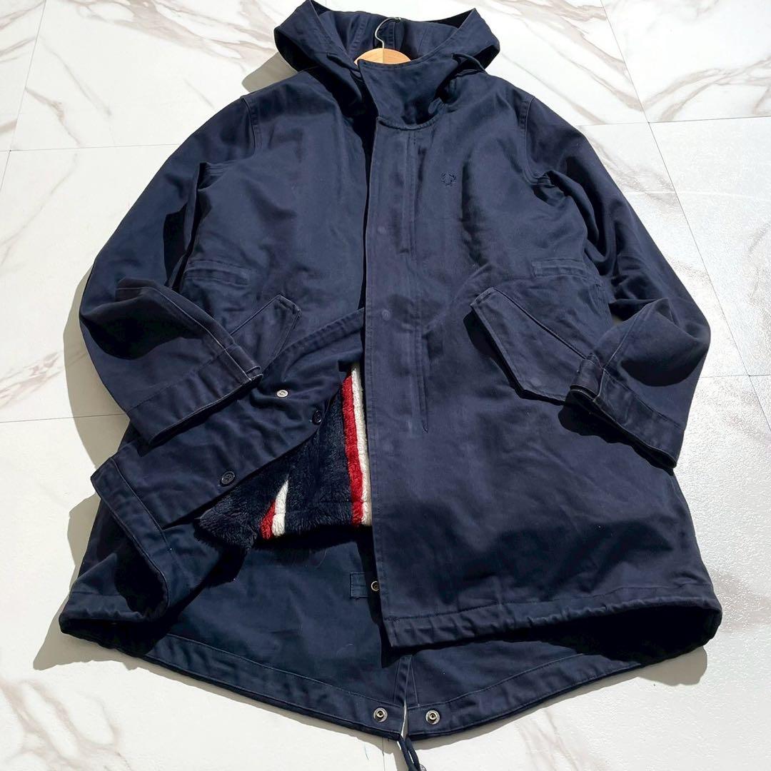 【良品✨】フレッドペリー モッズコート ファーライナー付き ネイビー M