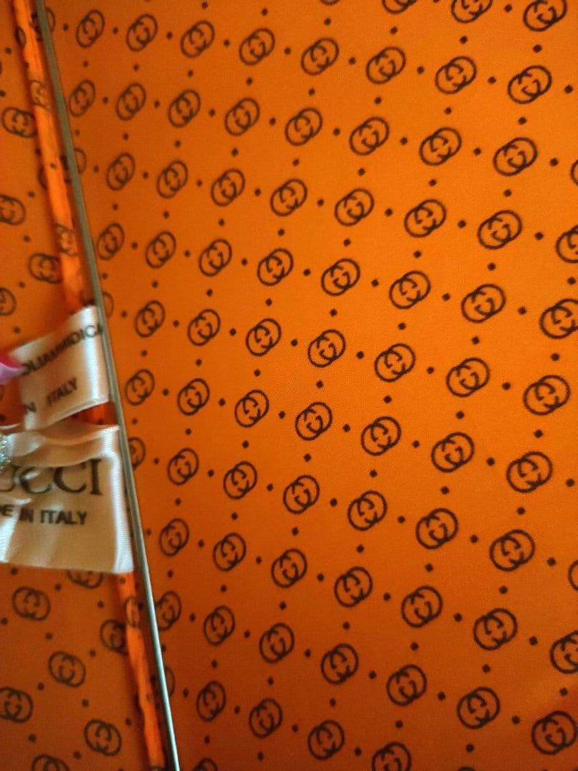未使用品　オールド　GUCCI　傘　ヴィンテージ 折り畳み傘　オレンジ レア