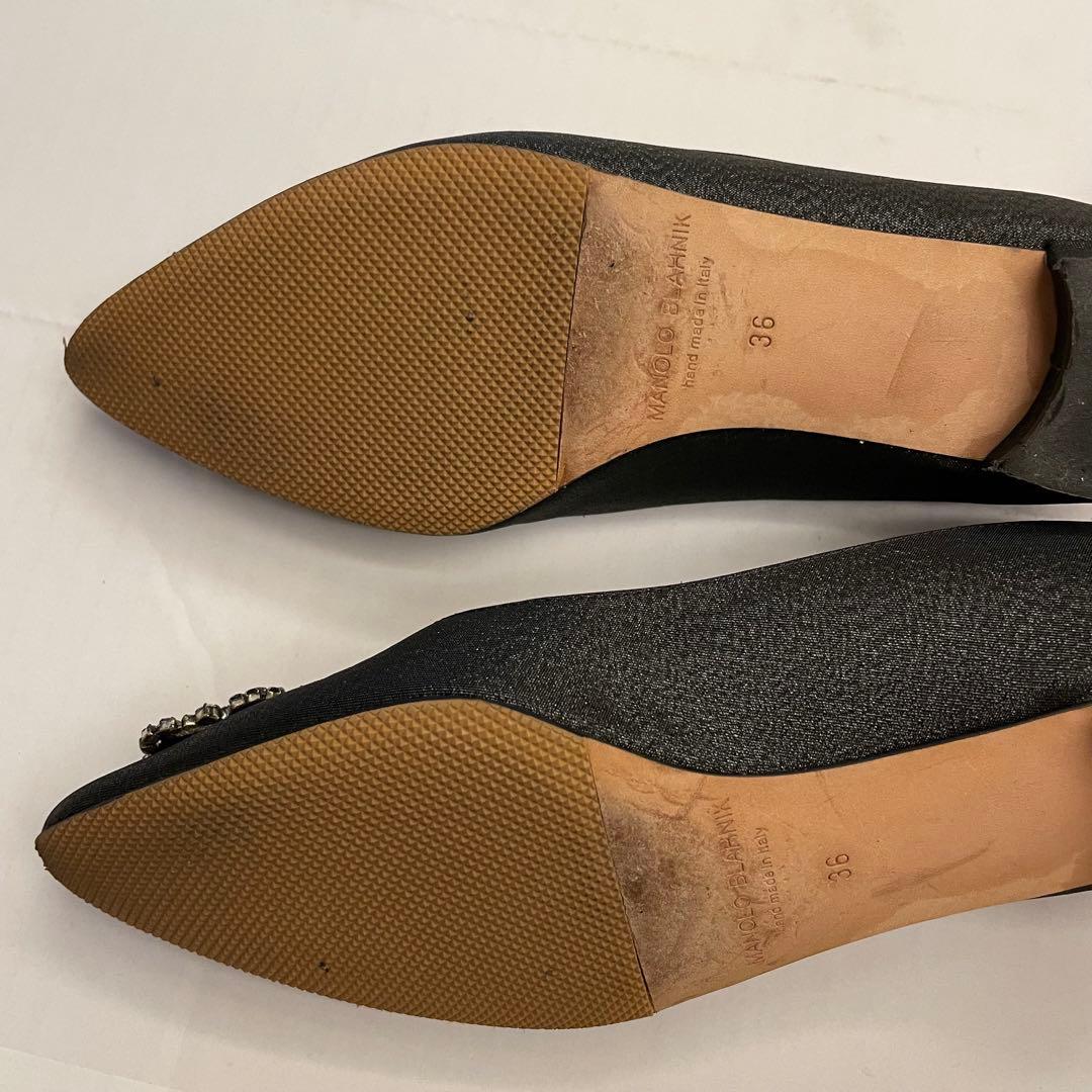 MANOLO BLAHNIK ハンギシ　フラットシューズ36