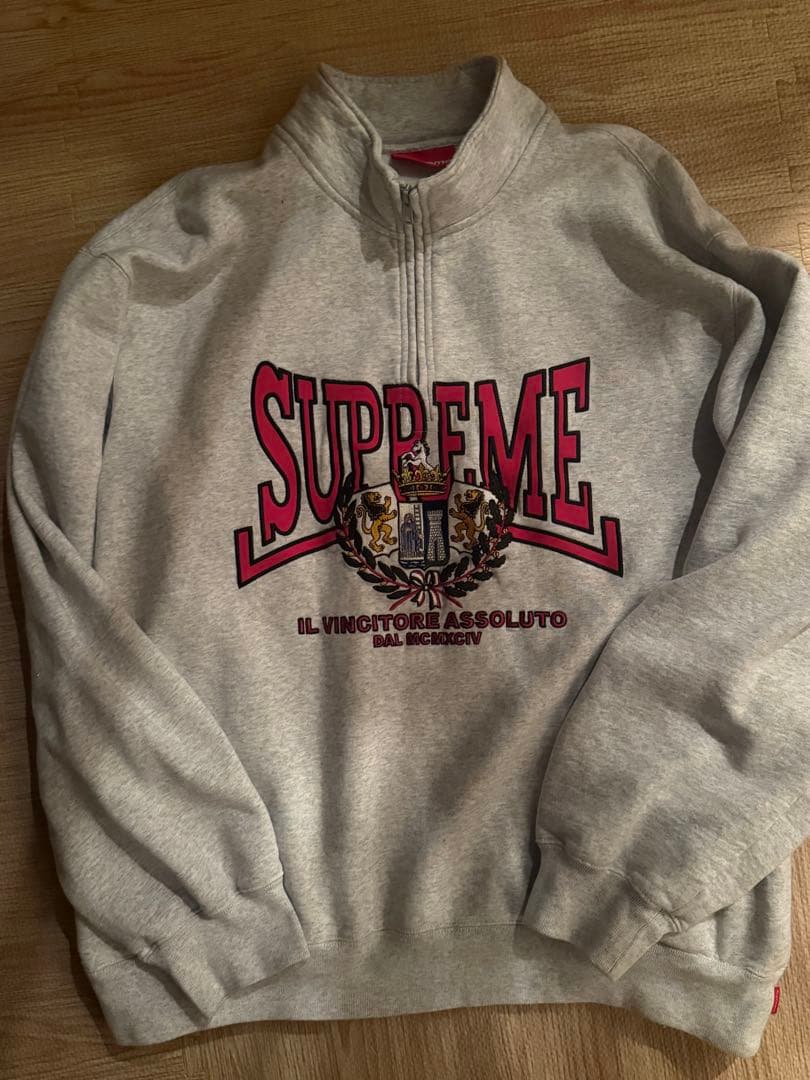 SUPREME グレー ジップアップ スウェット