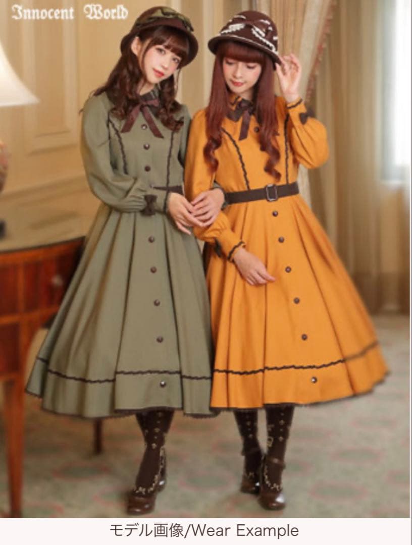 Innocent World メランジュヘリンボーンワンピース