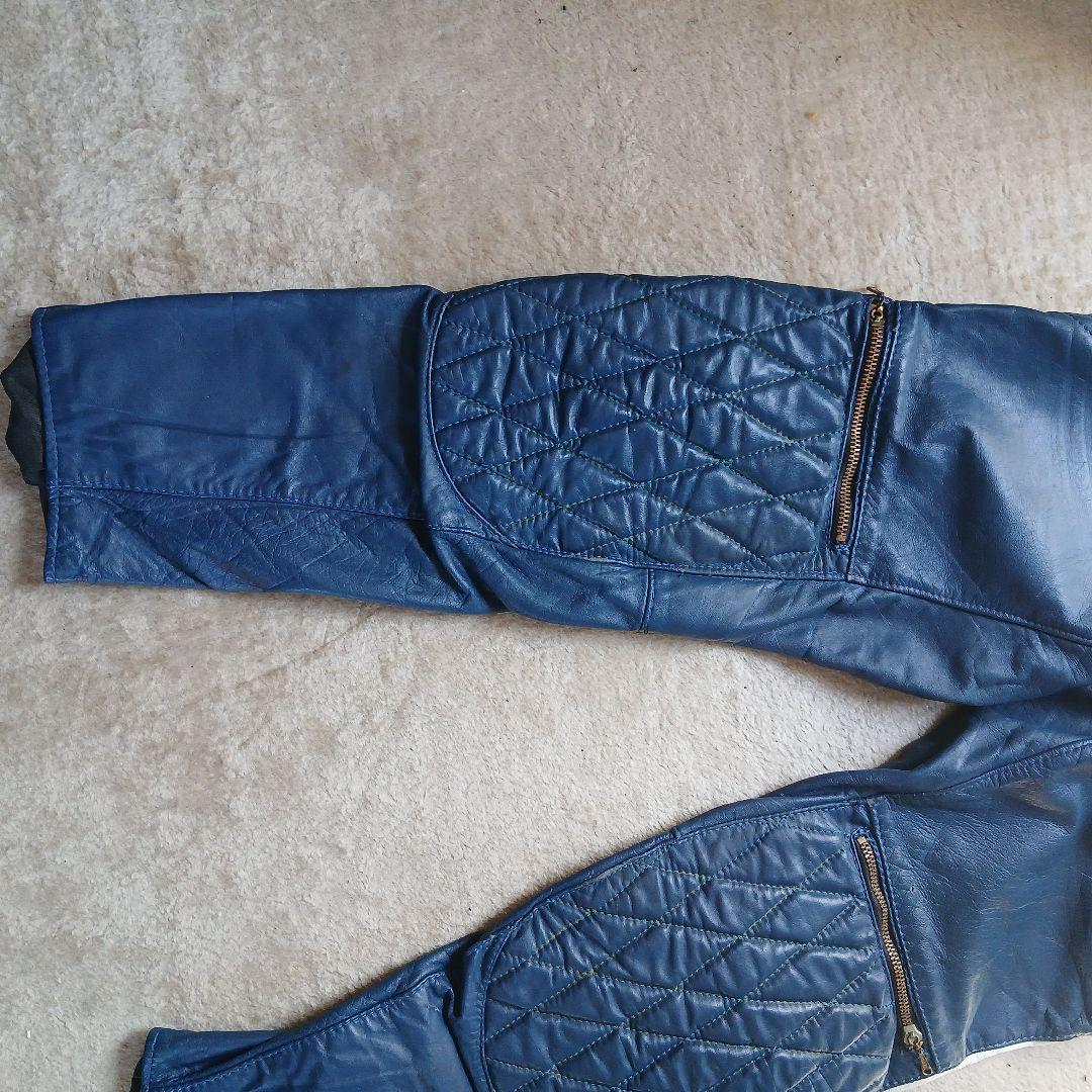 レザー パンツ 青