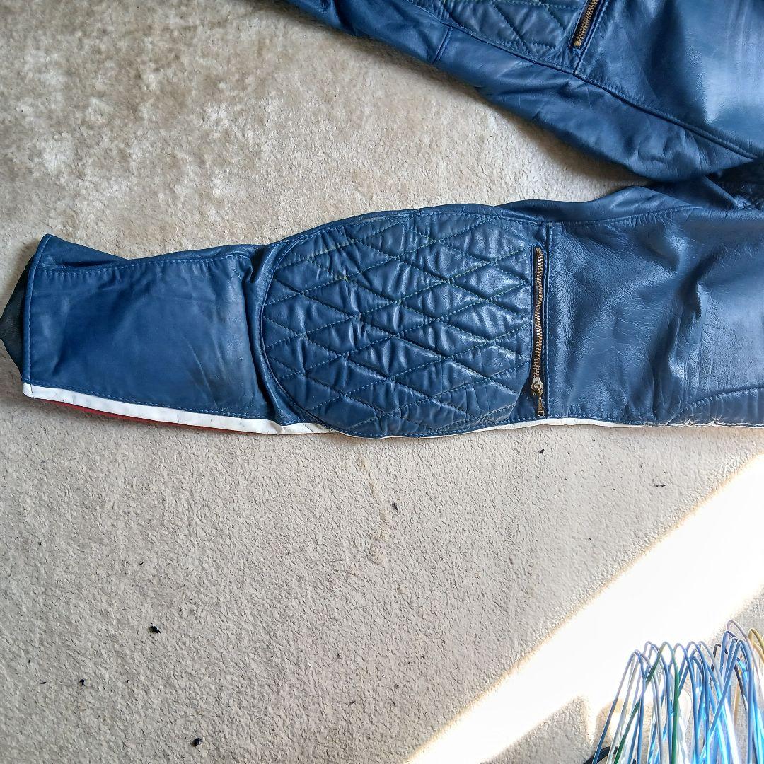 レザー パンツ 青