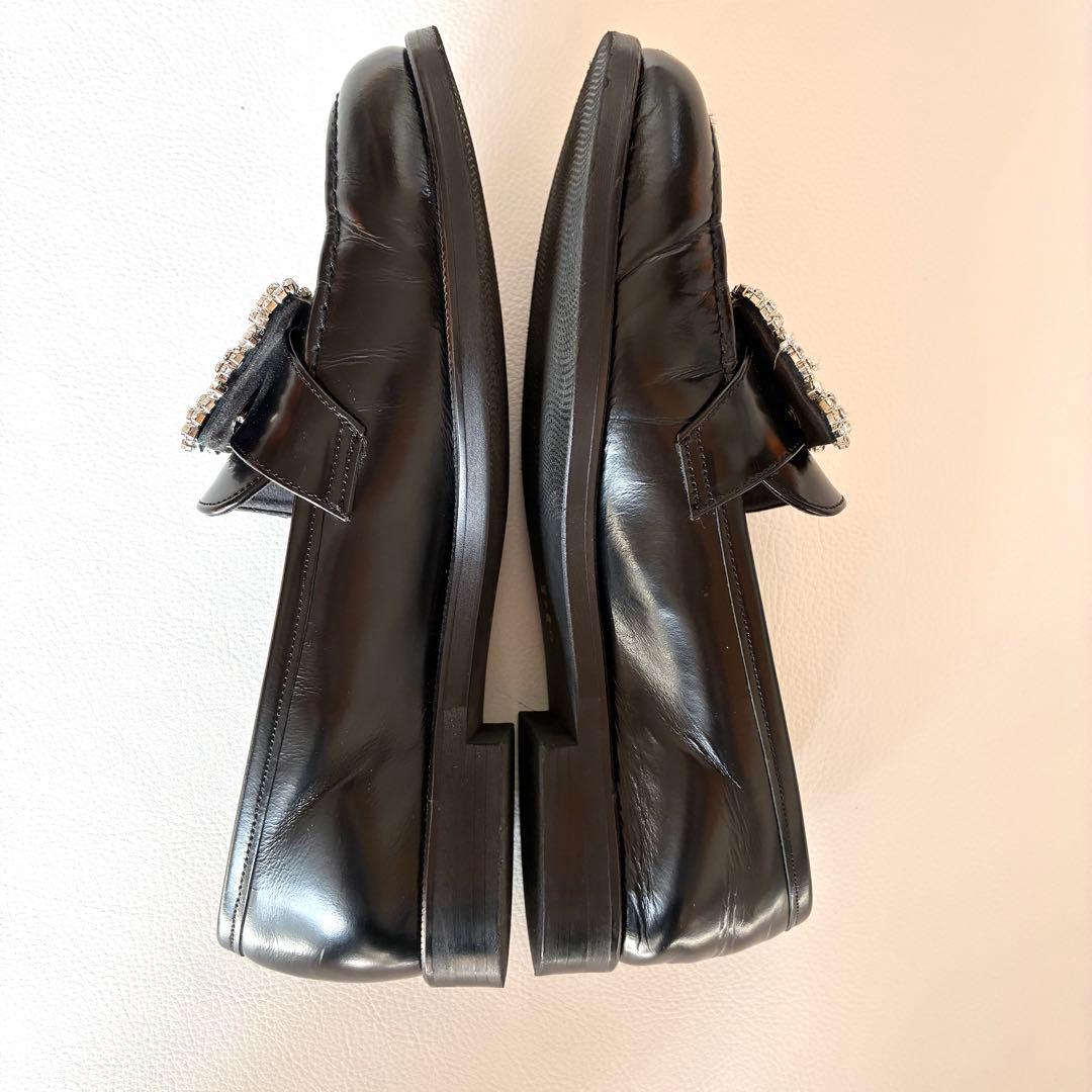 OHGA　オーガ　ビジュー付きローファー　レザー　ブラック　23cm