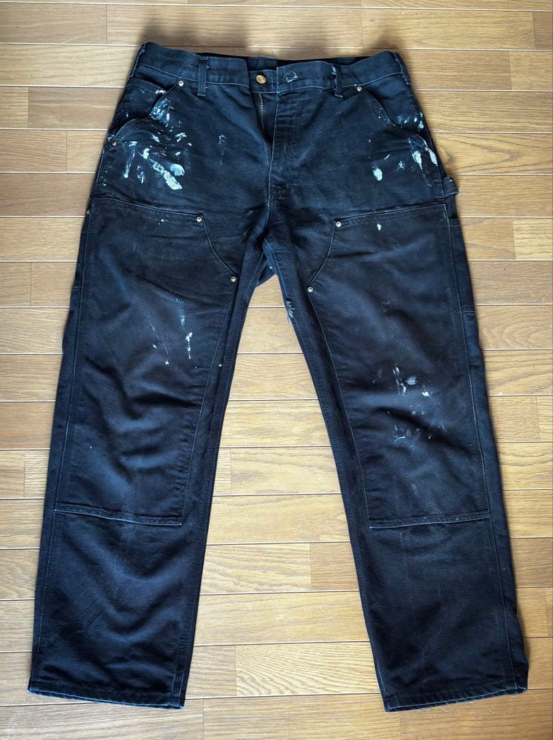 Carhartt ダブルニー ブラック ダック ワーク パンツ w34