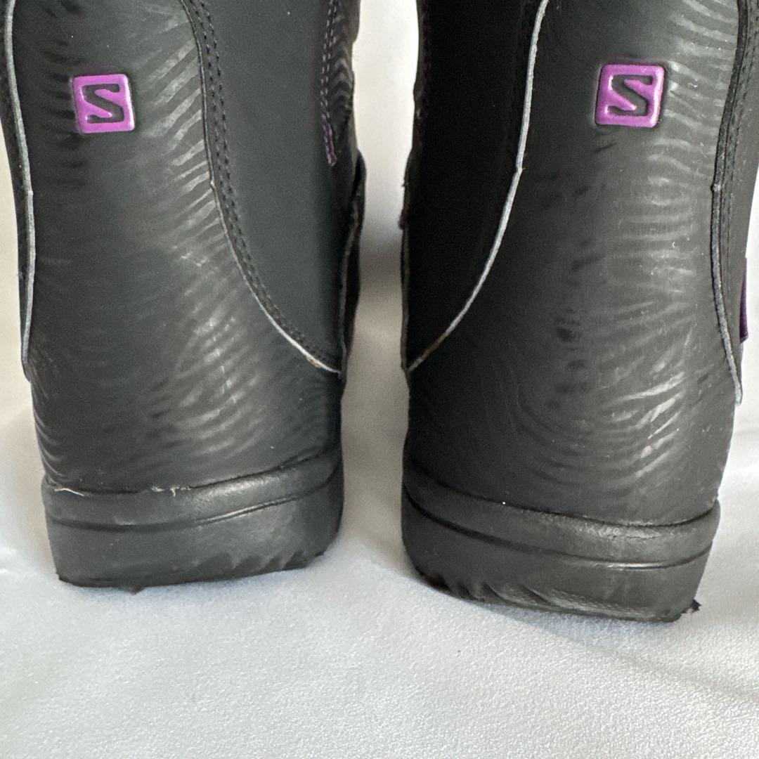 SALOMON スノーボードブーツ 24cm ブラック パープル 女性用