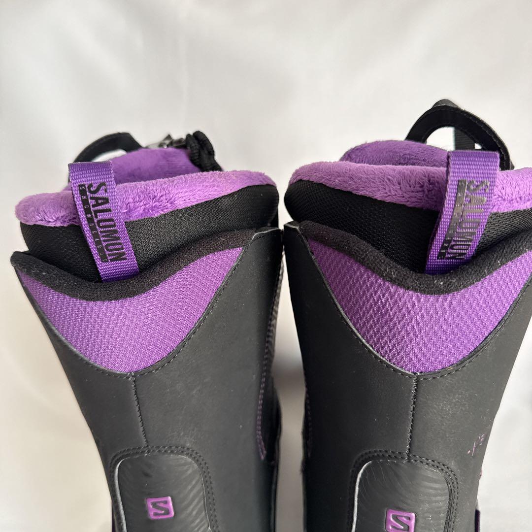 SALOMON スノーボードブーツ 24cm ブラック パープル 女性用