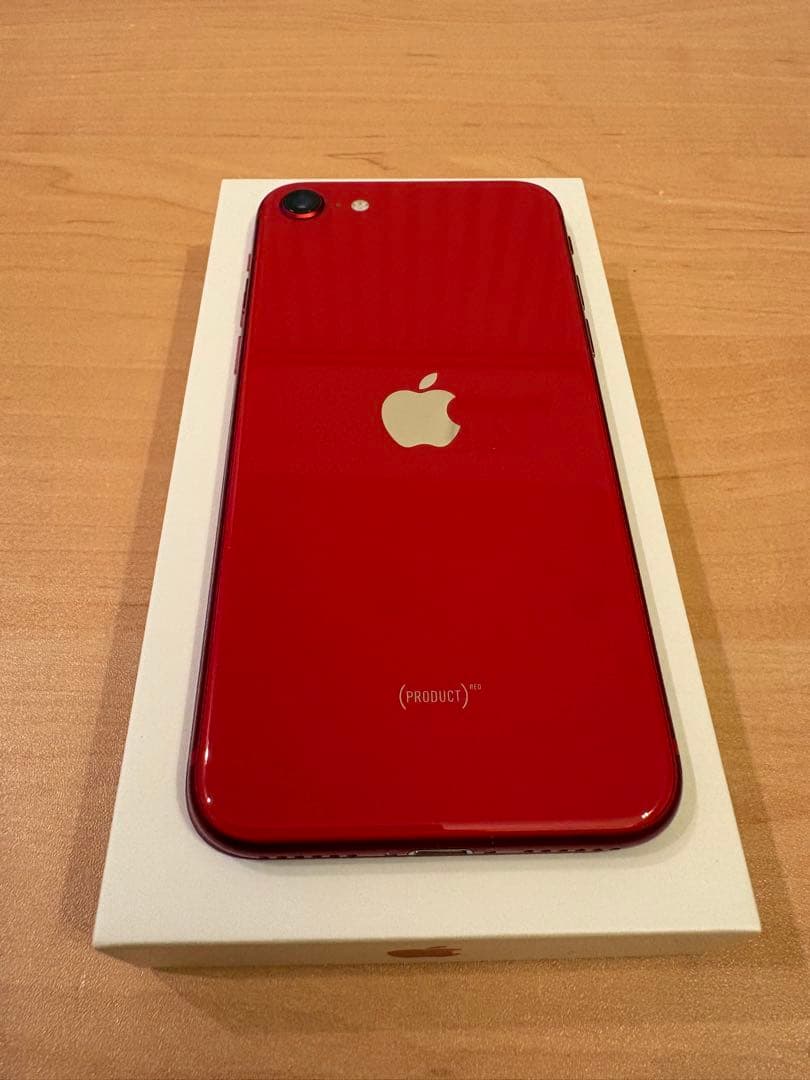 【画面割れ】iPhone SE 第2世代 128GB レッド イヤホン等付