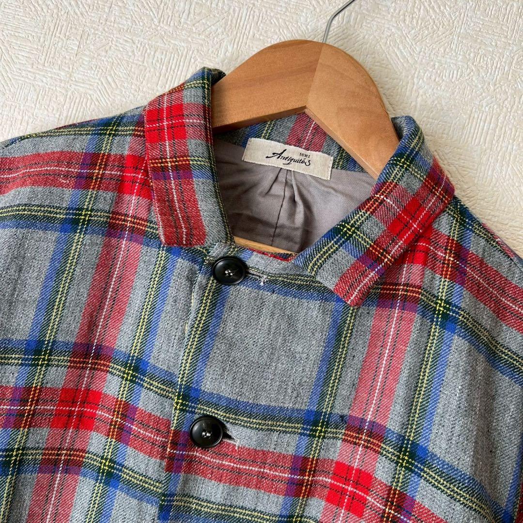 ICHI Antiquites リネンウールタータンチェックジャケット