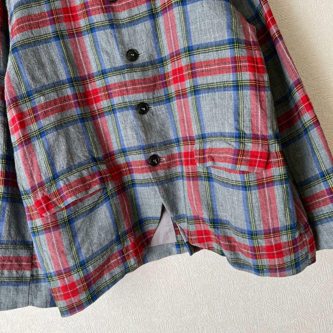 ICHI Antiquites リネンウールタータンチェックジャケット