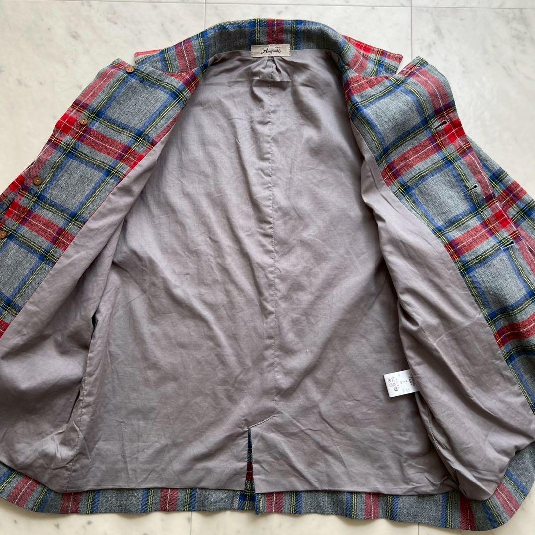 ICHI Antiquites リネンウールタータンチェックジャケット
