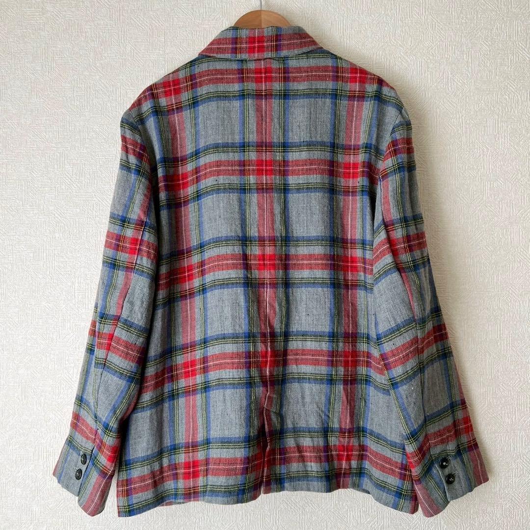 ICHI Antiquites リネンウールタータンチェックジャケット