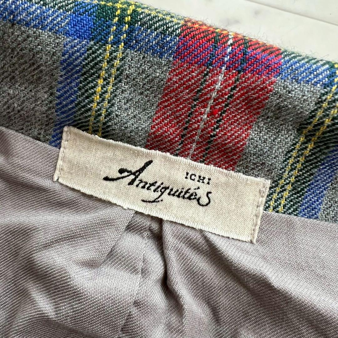 ICHI Antiquites リネンウールタータンチェックジャケット
