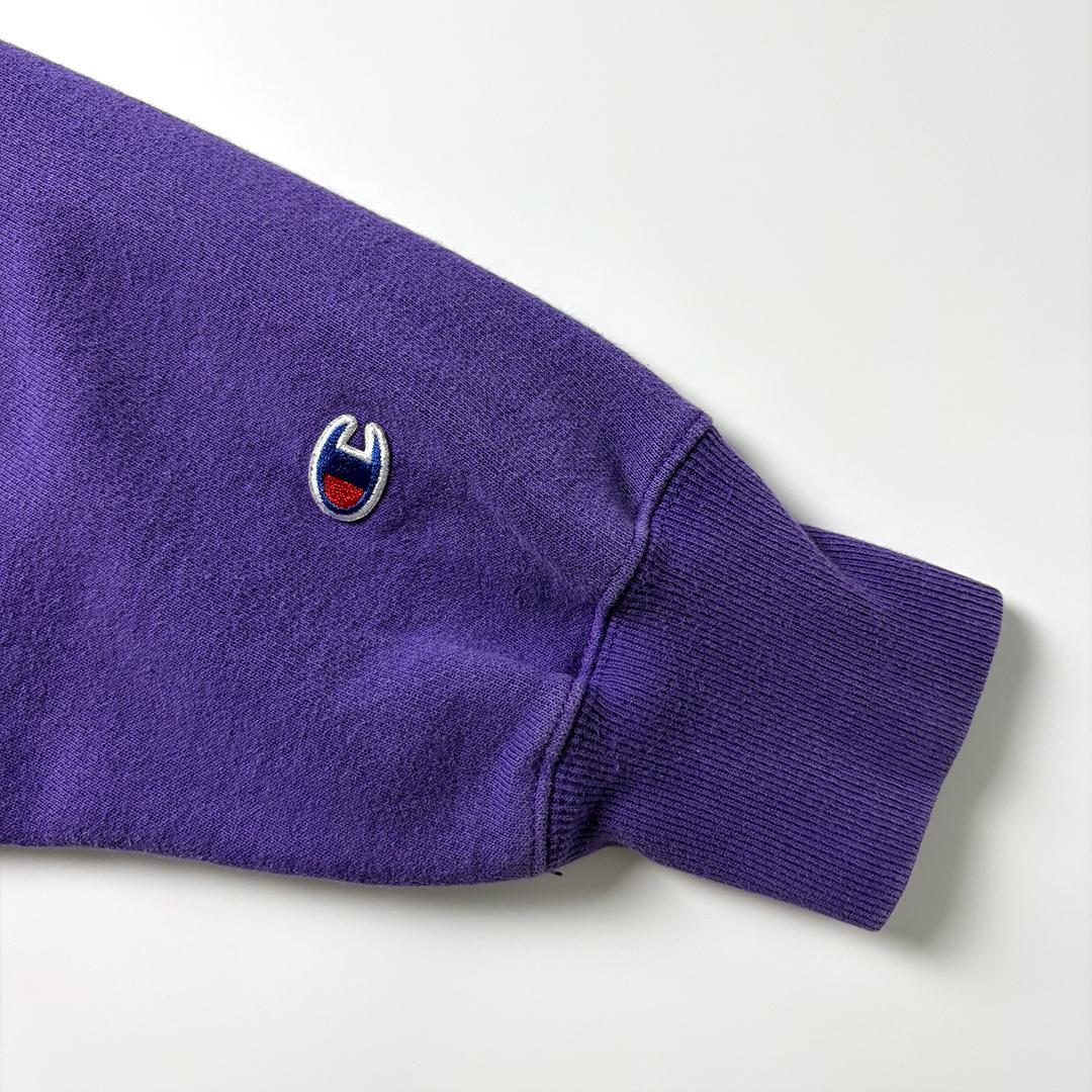 champion リバースウィーブ L パープル スウェット 無地 目あり