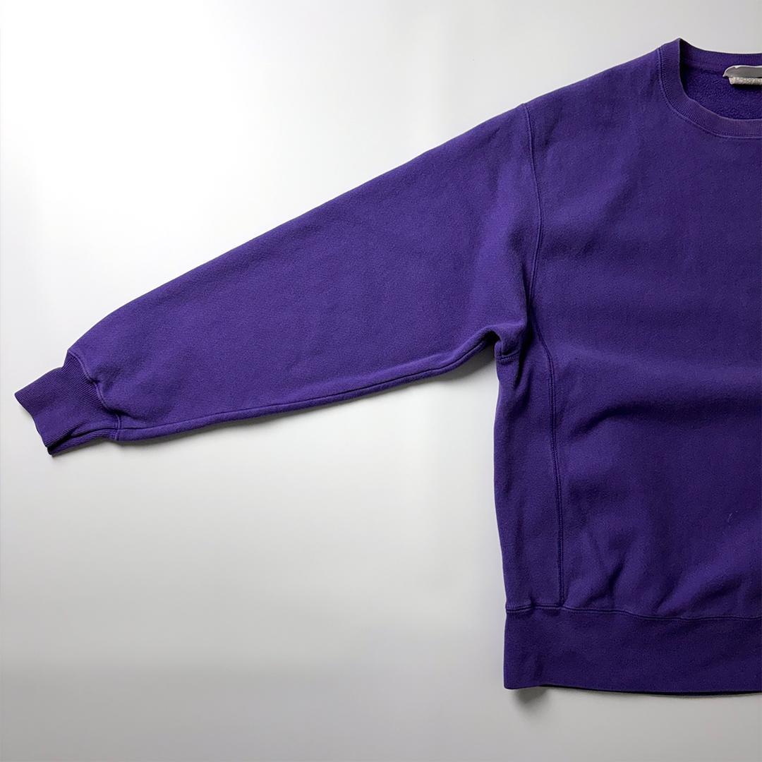 champion リバースウィーブ L パープル スウェット 無地 目あり