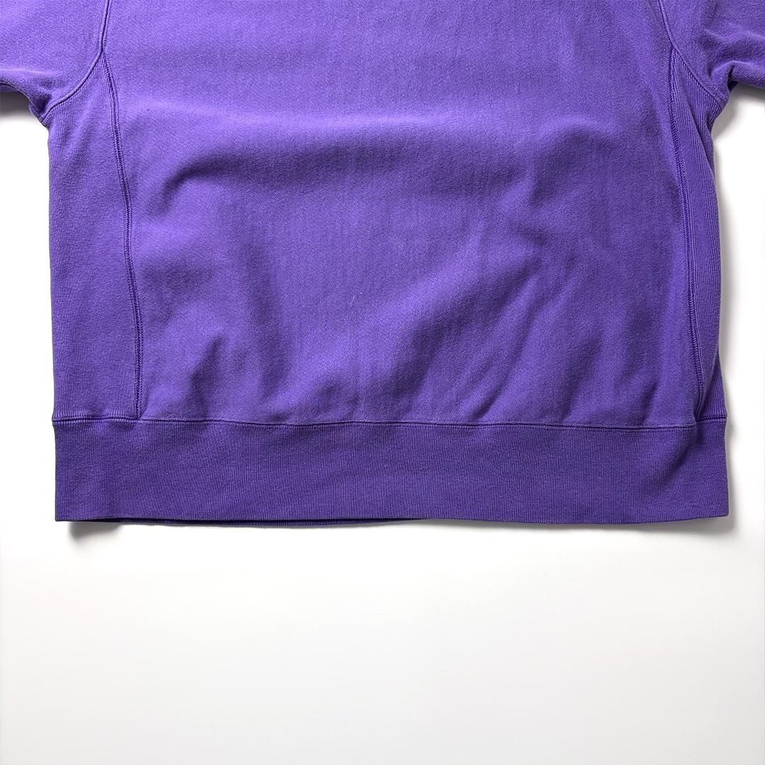 champion リバースウィーブ L パープル スウェット 無地 目あり