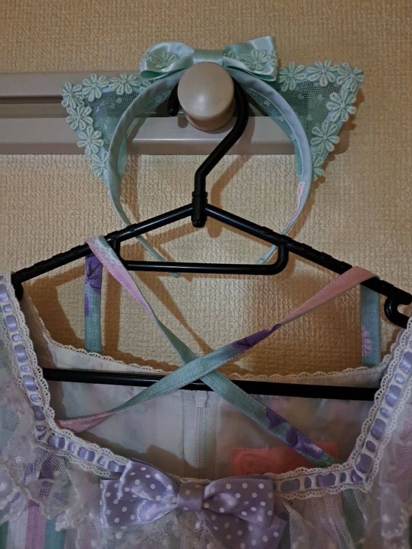 Angelic Pretty Fleur Catワンピ&カチュ ミント　未使用