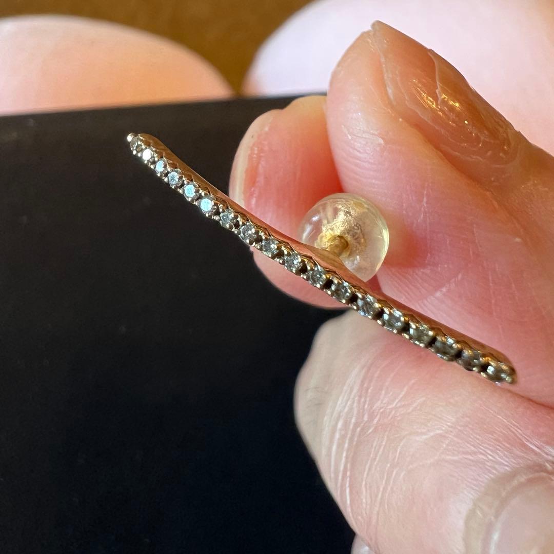 HIrotaka ダイヤモンドロングバーピアス 片耳用