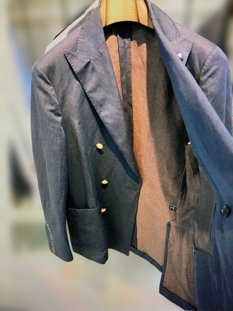 LARDINI　ダブルブレザー【希少】ネイビーソラーロ４４