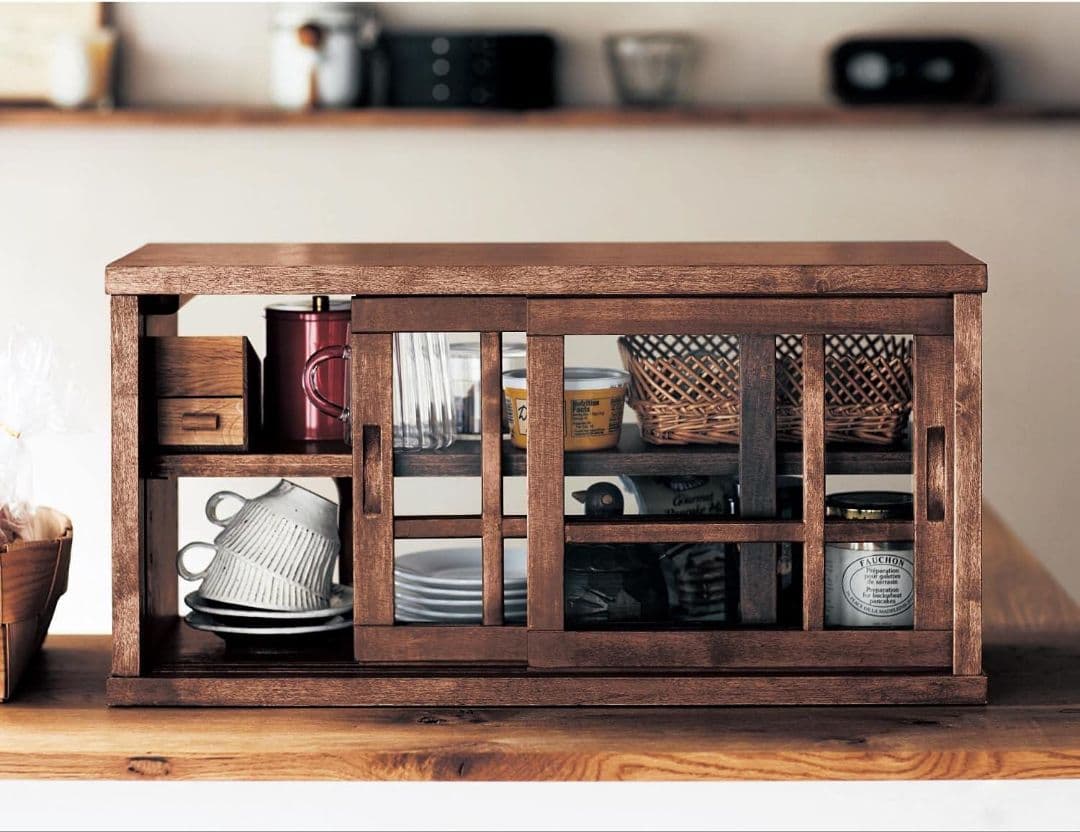 古道具ライク　水箪笥　カウンター　収納　ウォールナット　ヴィンテージ