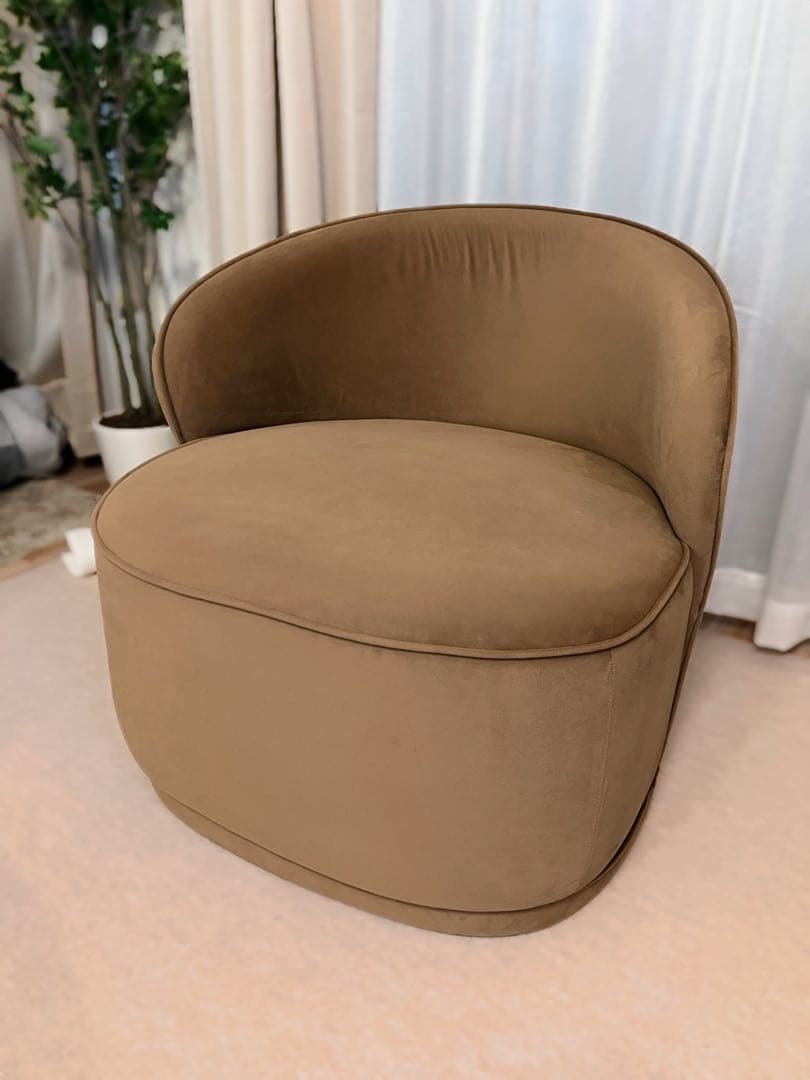 モダン ブラウン　1人掛けソファ