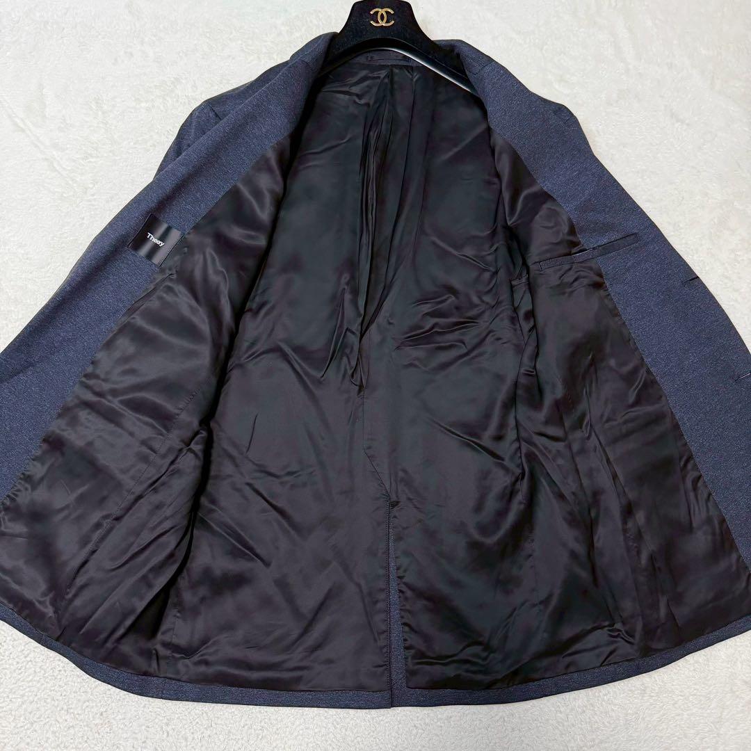 美品 XXL相当 theory スーツ セットアップ ネイビー ジャージ 紺