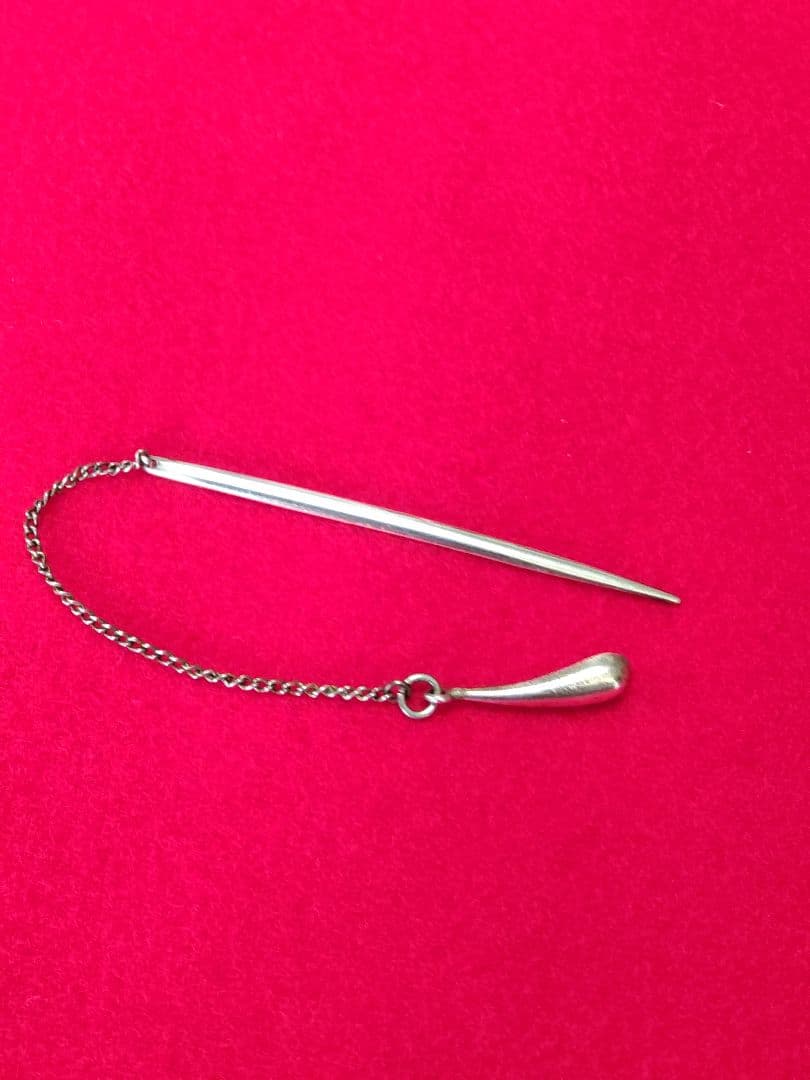 銀製笹模様お取りしゃもじ二点/銀製楊枝