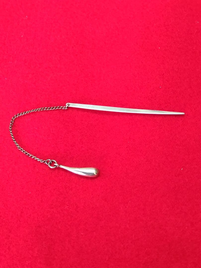 銀製笹模様お取りしゃもじ二点/銀製楊枝