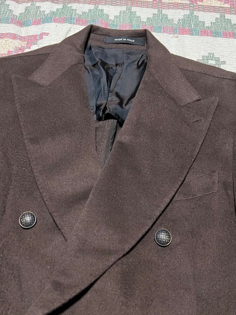 美品タリアトーレ キャメル素材ダブルジャケット50サイズ TAGLIATORE