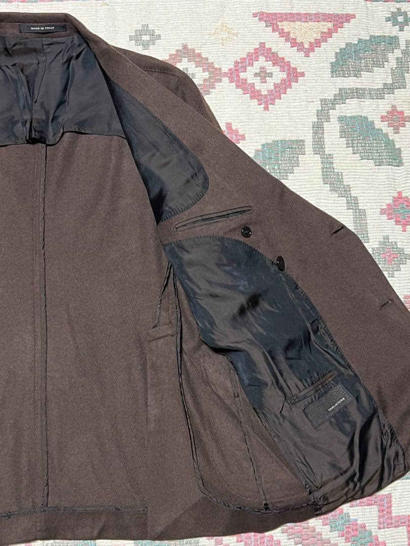 美品タリアトーレ キャメル素材ダブルジャケット50サイズ TAGLIATORE