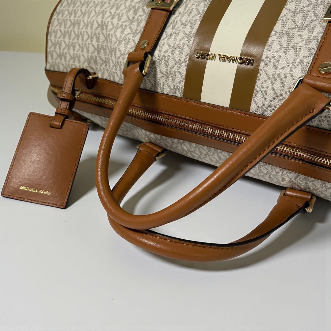 《未使用級》マイケルコース ボストンバック 特大 大容量 レザー シグネチャー