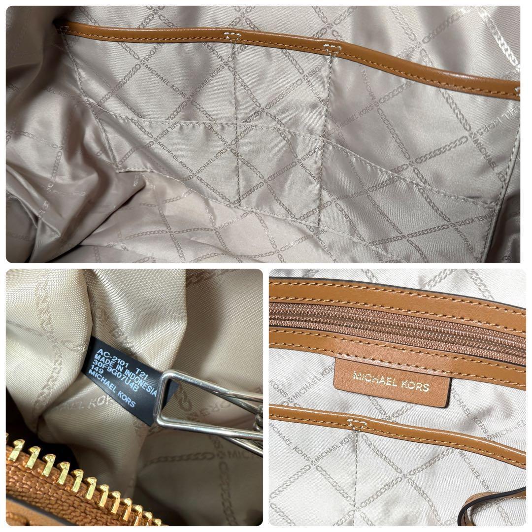 《未使用級》マイケルコース ボストンバック 特大 大容量 レザー シグネチャー