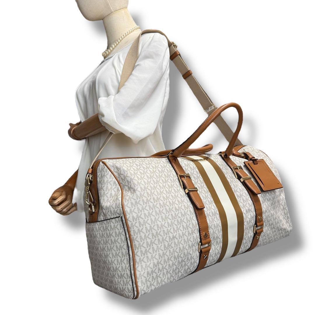 《未使用級》マイケルコース ボストンバック 特大 大容量 レザー シグネチャー