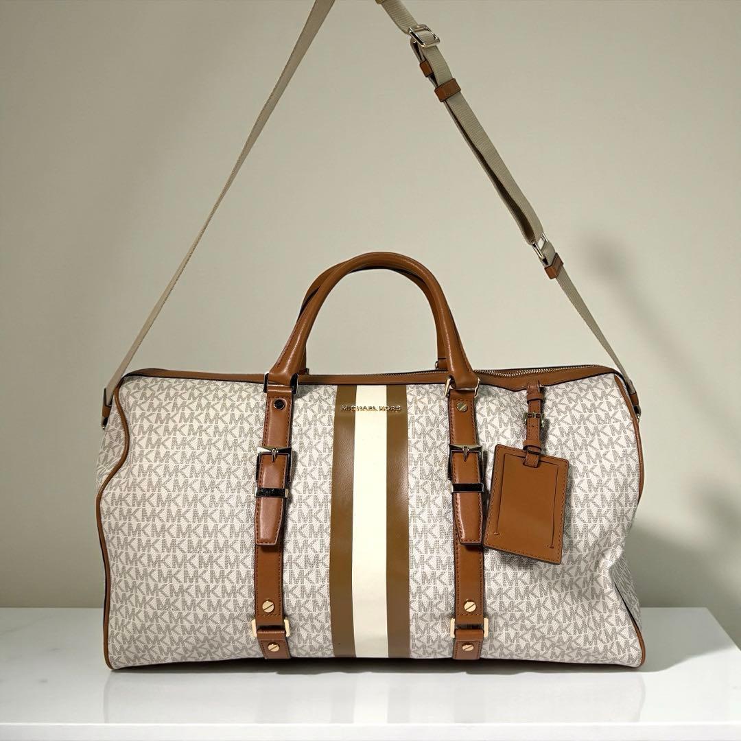 《未使用級》マイケルコース ボストンバック 特大 大容量 レザー シグネチャー