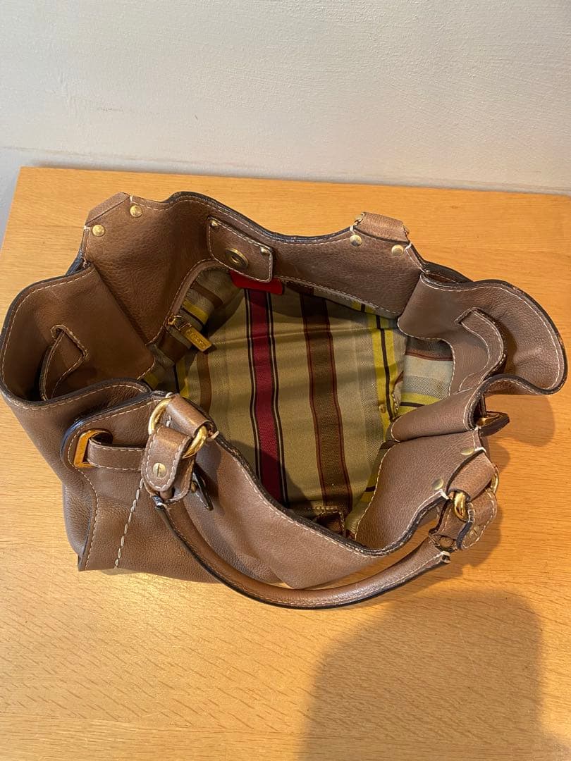 【お値下げ】希少品　ETRO エトロ　ハンドバッグ　ブラウン　ゴールド A4