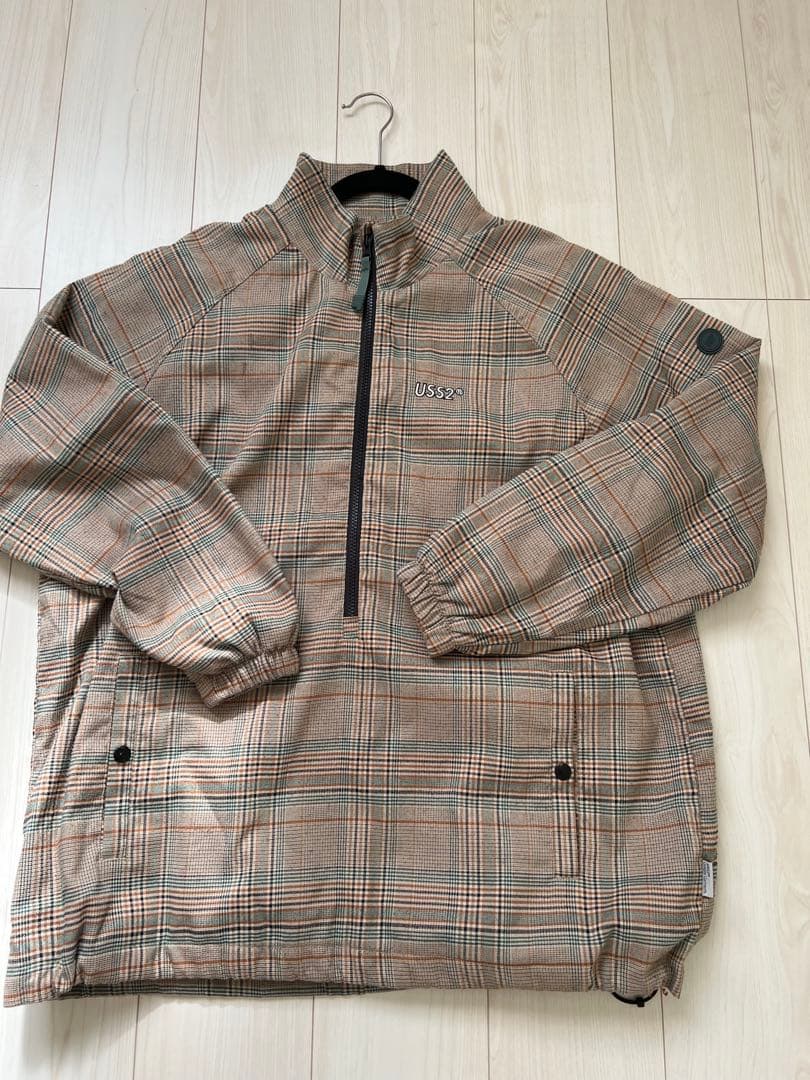 USS2 チェック柄 ハーフジップジャケット M