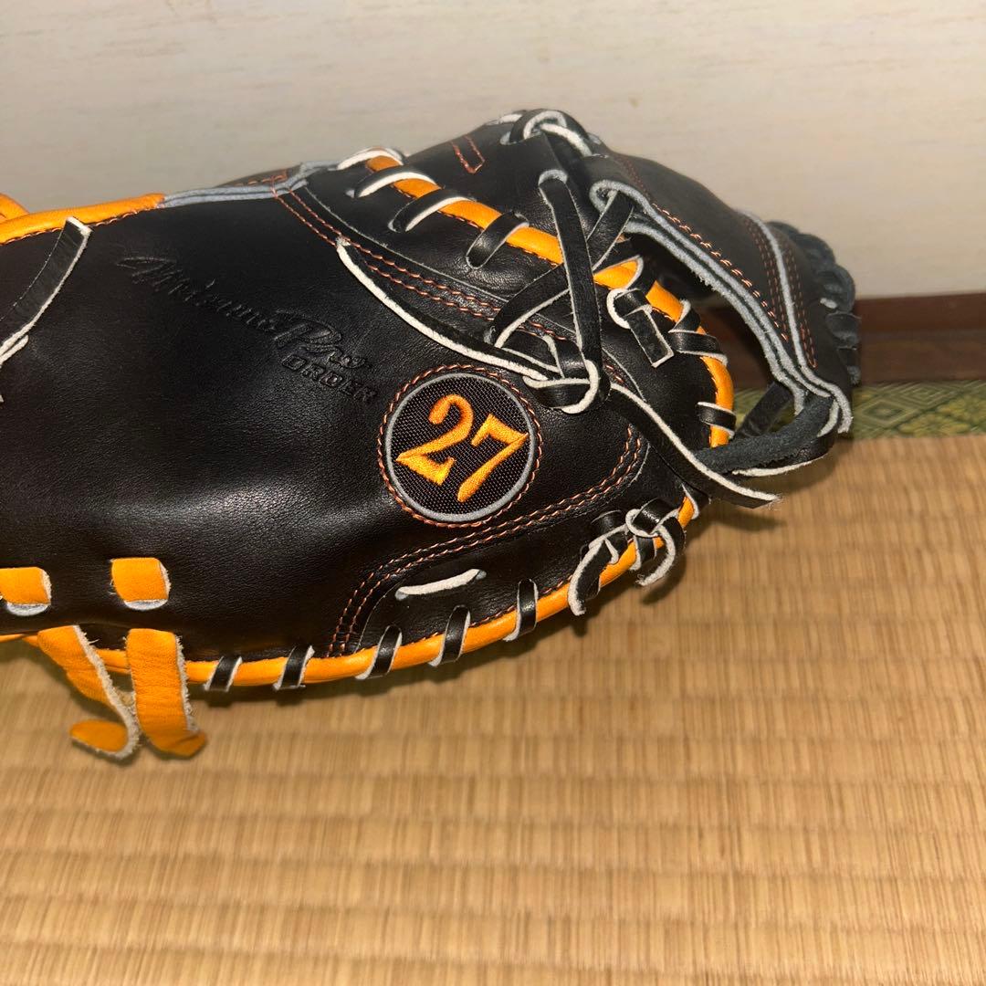 MIZUNO 軟式グローブ 黒/オレンジ 日本製