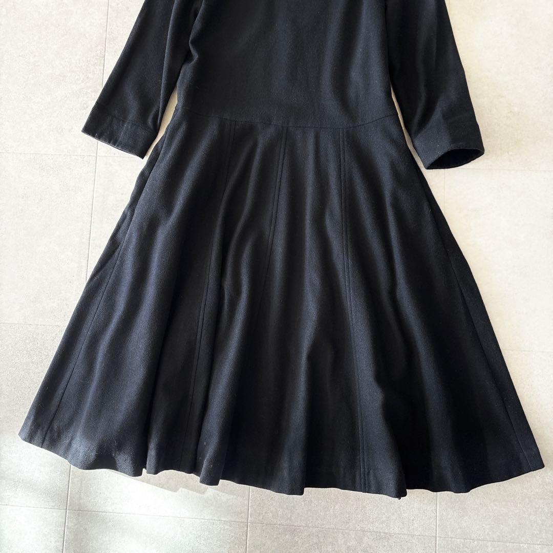 極美品✨️マーガレットハウエル フレアドレス 1 ブラック ウール Aライン