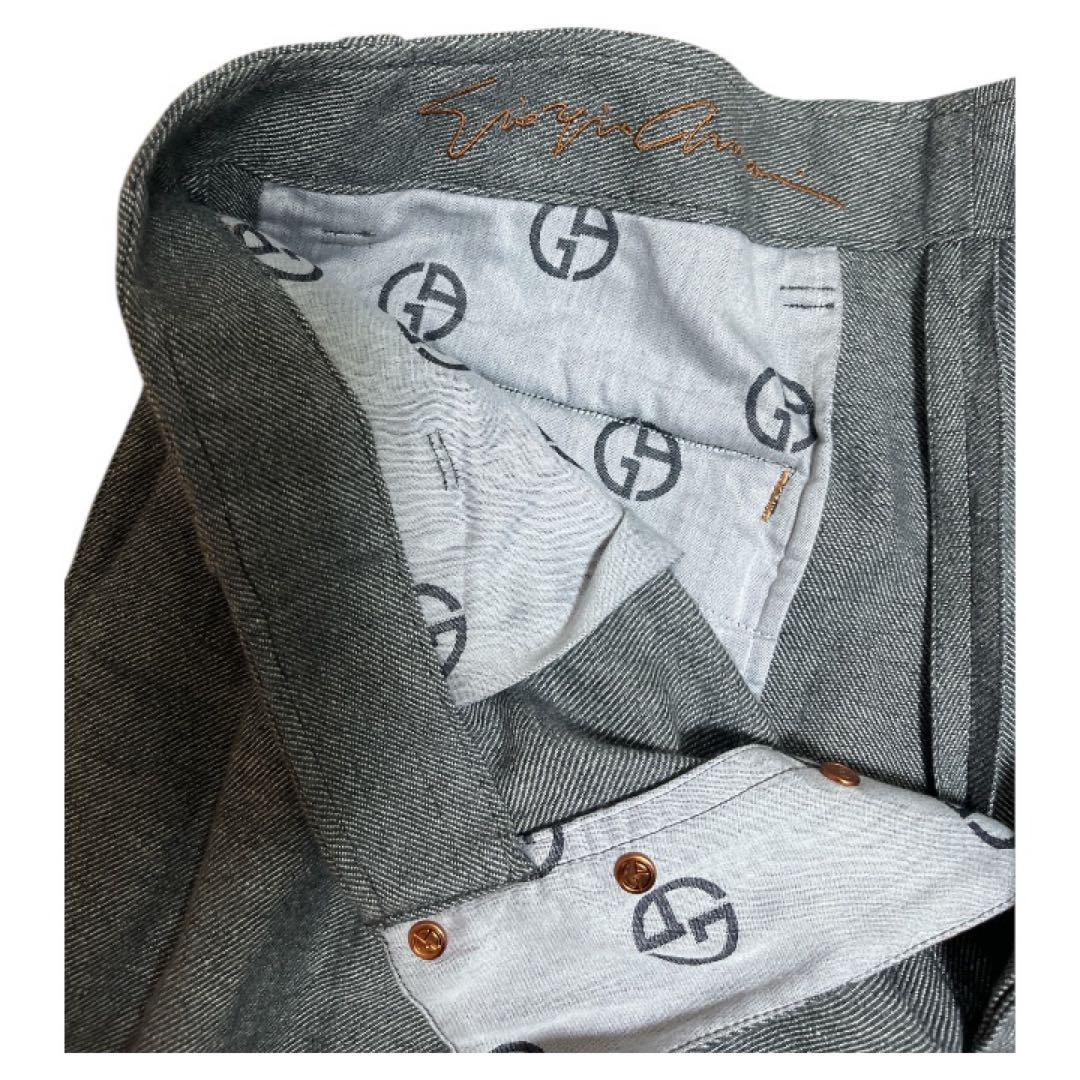 GIORGIO ARMANI 日本製 19年製 コットンリネン 2タックパンツ