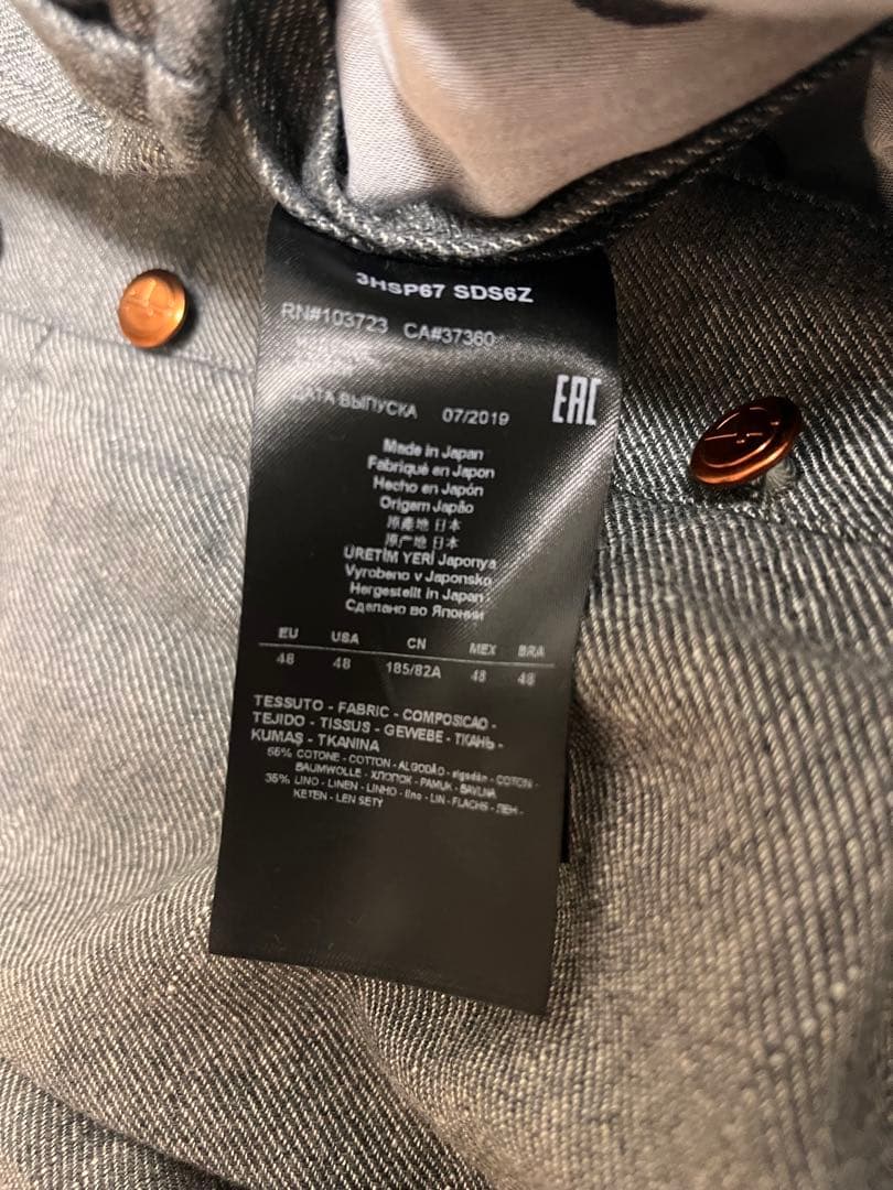 GIORGIO ARMANI 日本製 19年製 コットンリネン 2タックパンツ