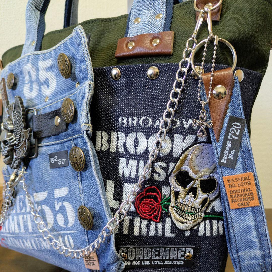 【取り置き品】2wayトート｜ポケットたくさん・ストラップ・底鋲付き