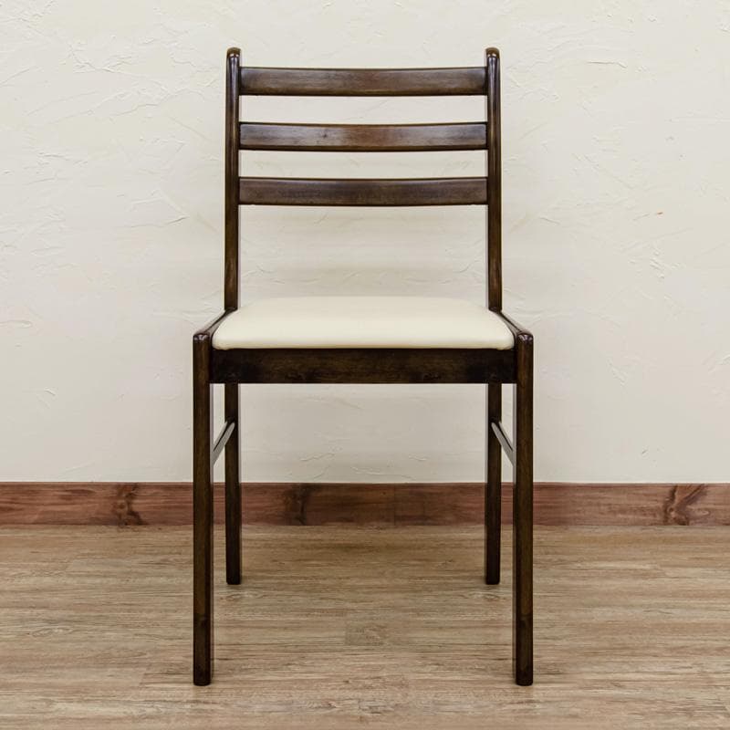 【送料無料】ダイニングチェア 座面アイボリー PVCレザー 合皮【2脚セット】