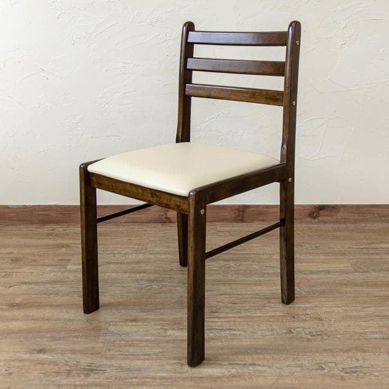 【送料無料】ダイニングチェア 座面アイボリー PVCレザー 合皮【2脚セット】