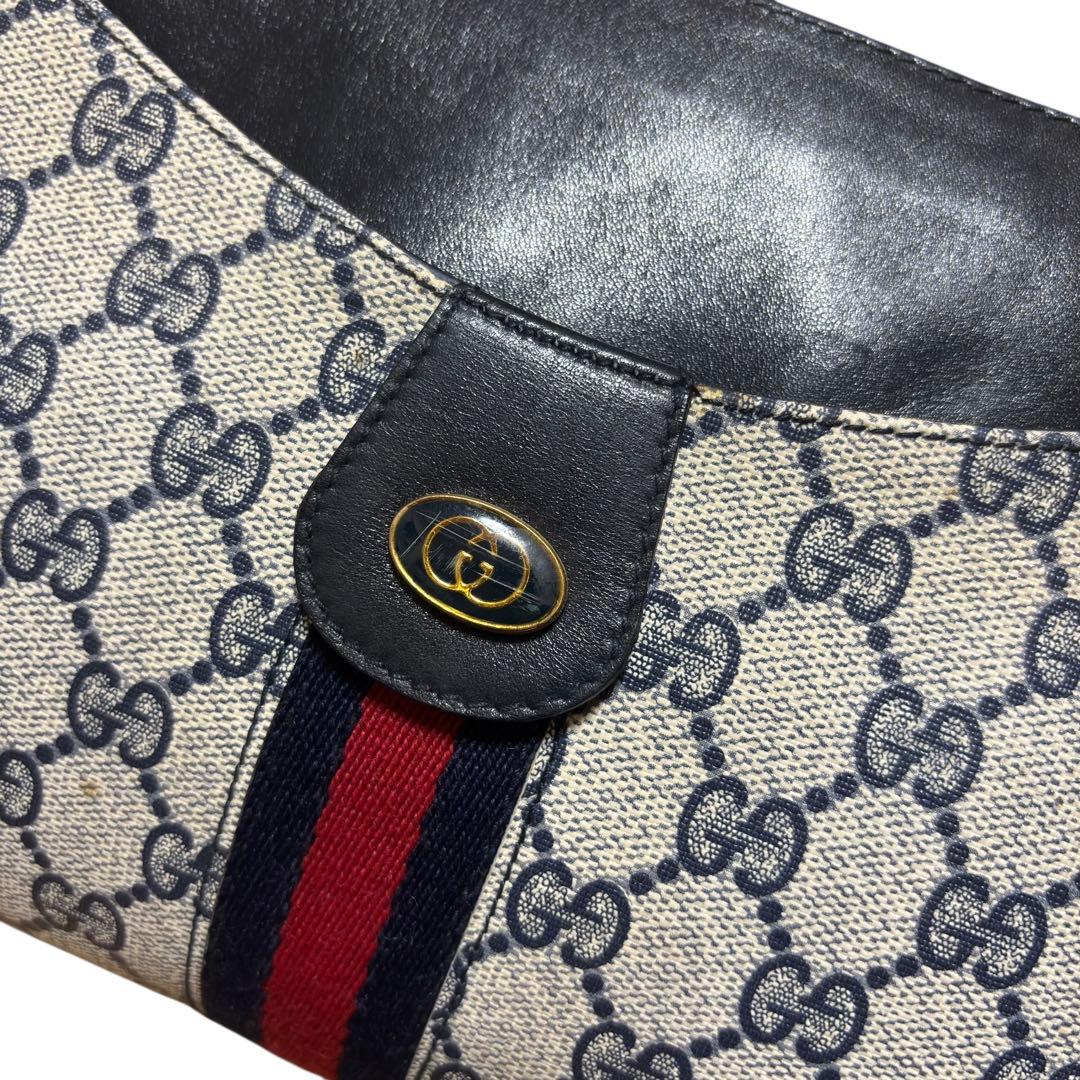 オールドグッチ シェリーライン GGスプリーム ロゴ金具 クラッチバッグ