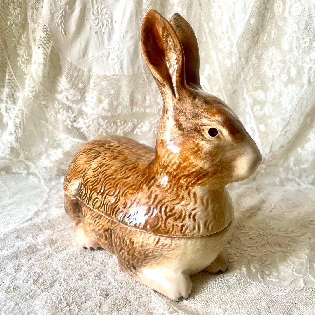 sakura　陶器のうさぎ型パテポット　ミッシェル・コーガン　フランス