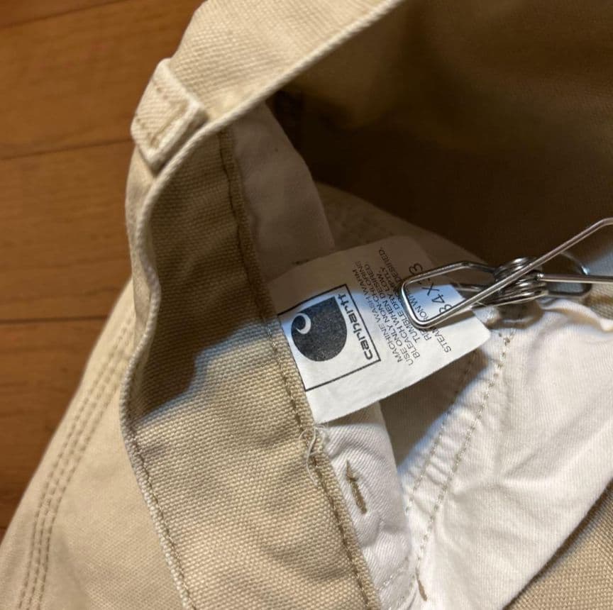 P*u様 90s Carhartt アイボリー ワークパンツ W34×L33 D